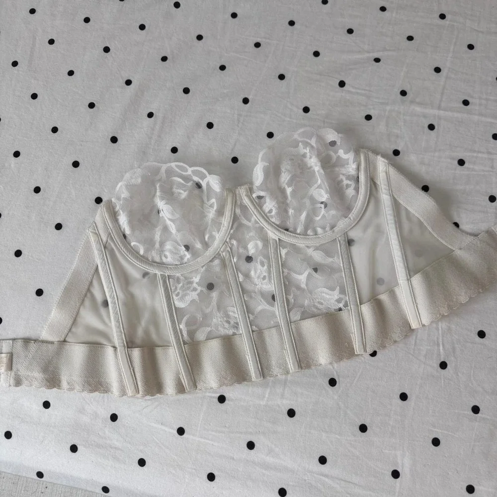 Vintage Gold Label Victoria's Secret RARE White and cream Lace Corset